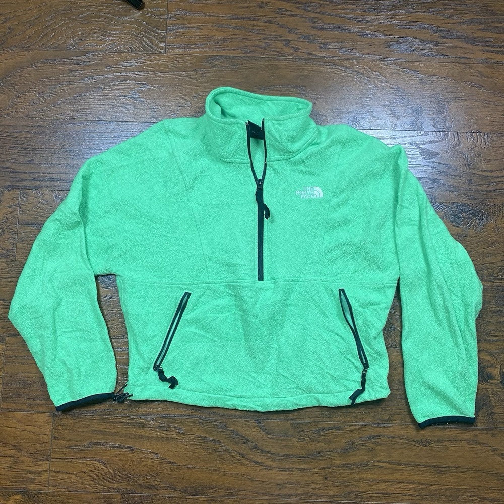 The North Face Womens Fleece Quarter Zip Pullover Lime Green Size Medium
